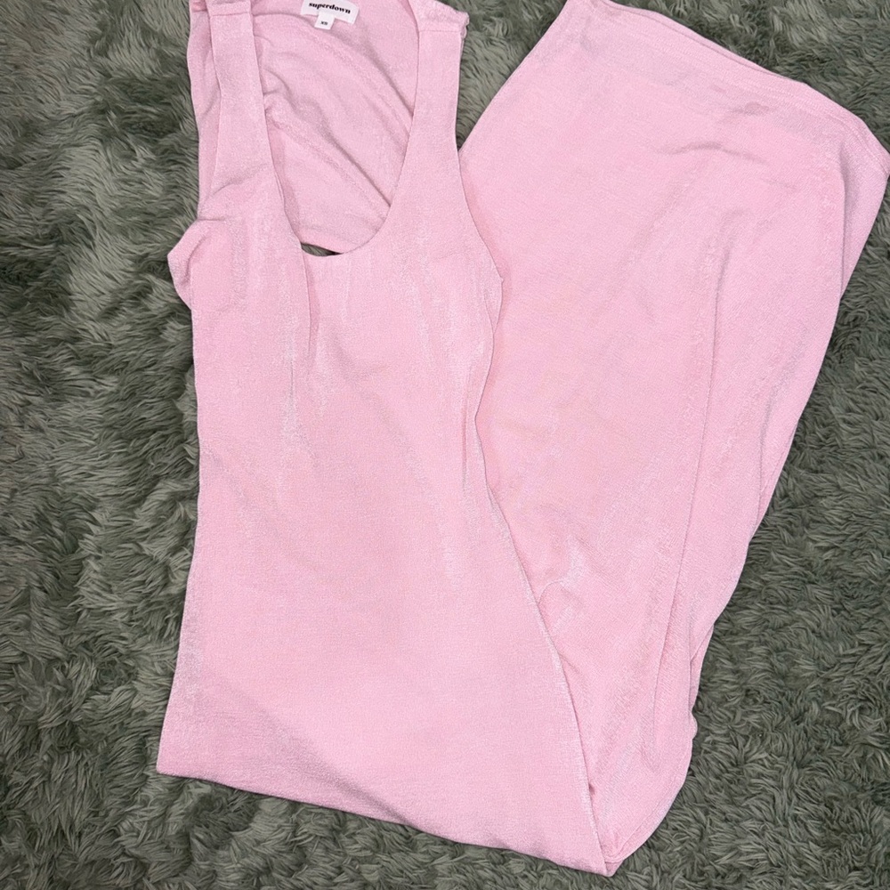 Revolve Superdown Pink Sleeveless dress with open back and slit!
